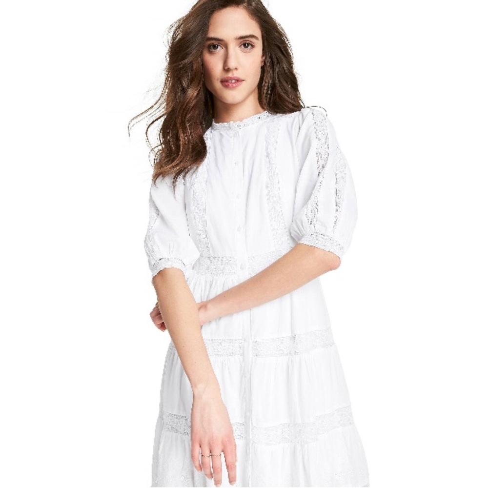 NWT LoveShackFancy Phoebe Lace Ruffle Dress 4